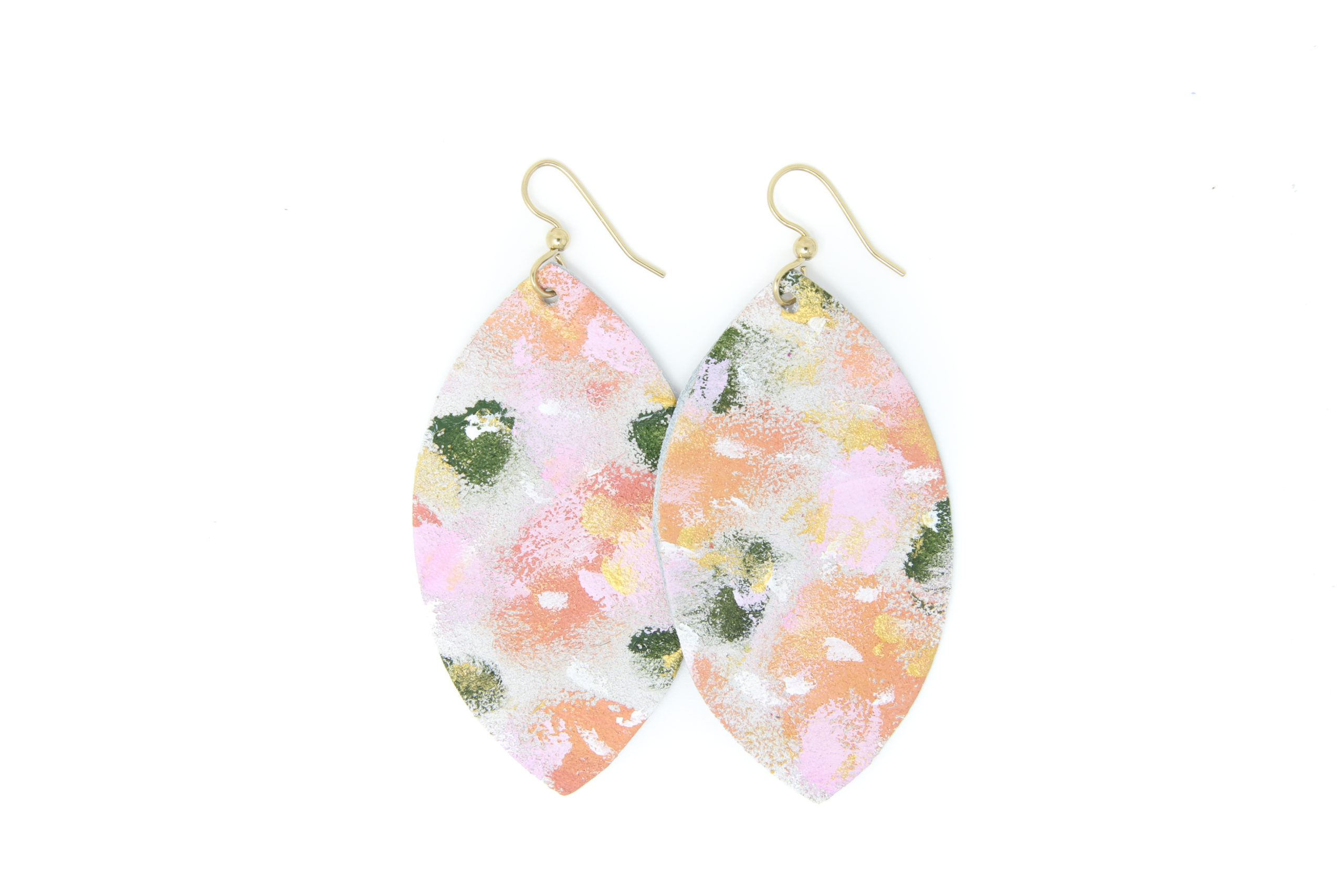 Hand-Painted Lightweight Leather Earrings 
															/ KEVA Style							