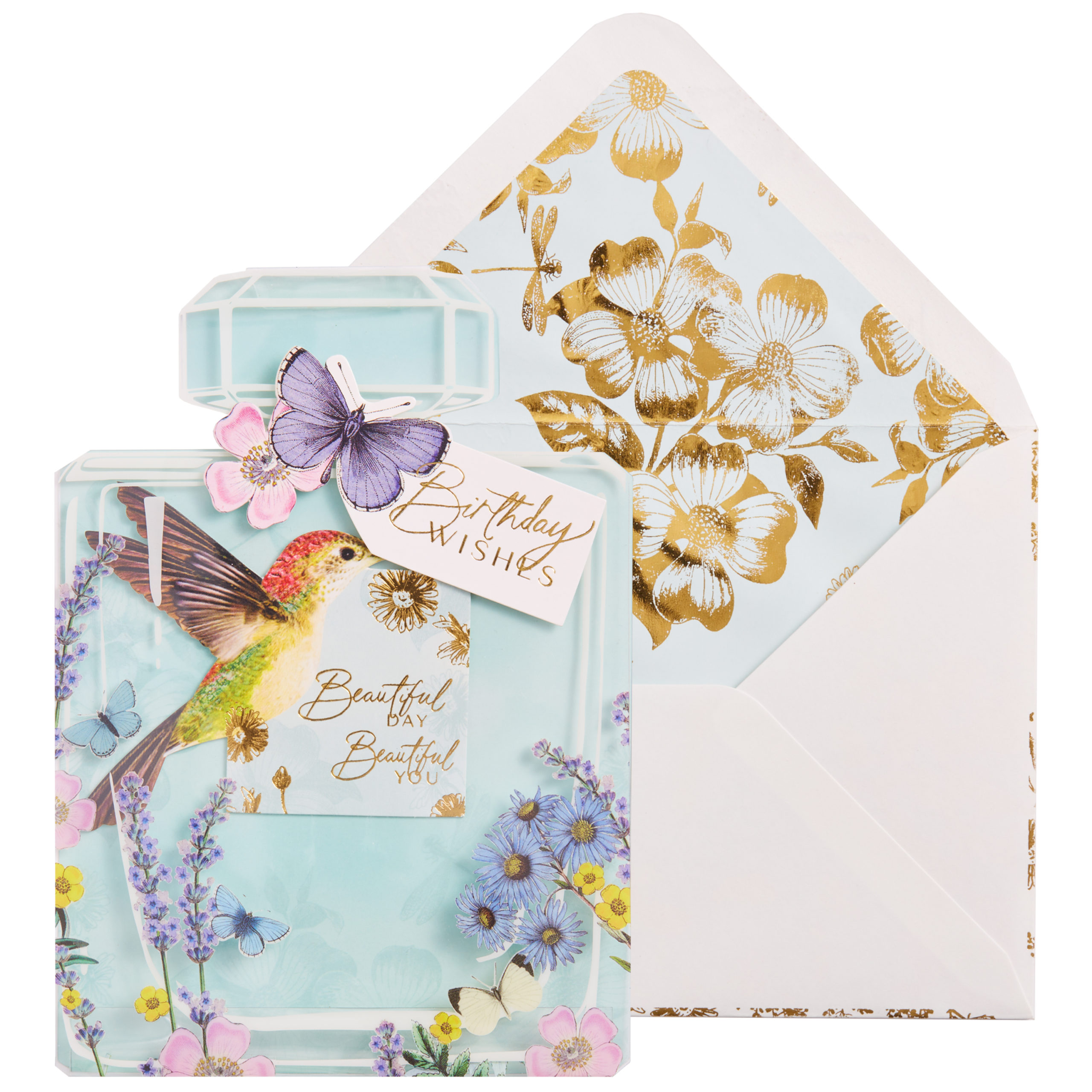 NIQUEA.D Perfume & Hummingbirds Birthday Card