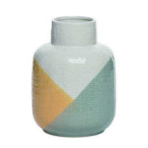 Dol Yellow Green Textured Med Vase 
															/ Transpac							