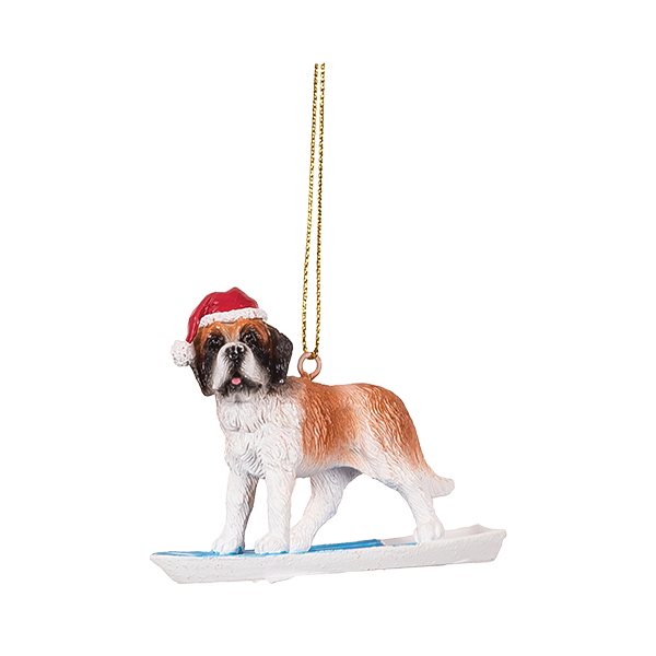 Dog Surfing Ornament