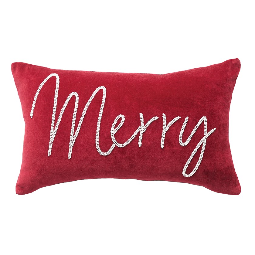 Merry Ruby Velvet Pillow