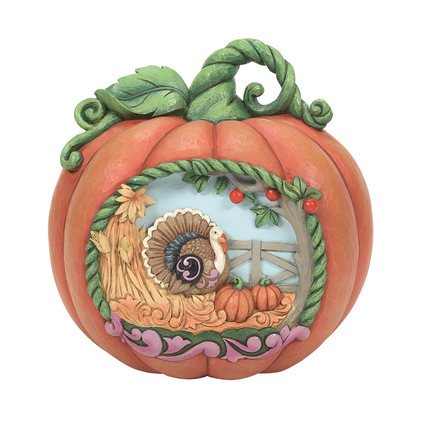 Jim Shore Harvest Be Thankful Pumpkin