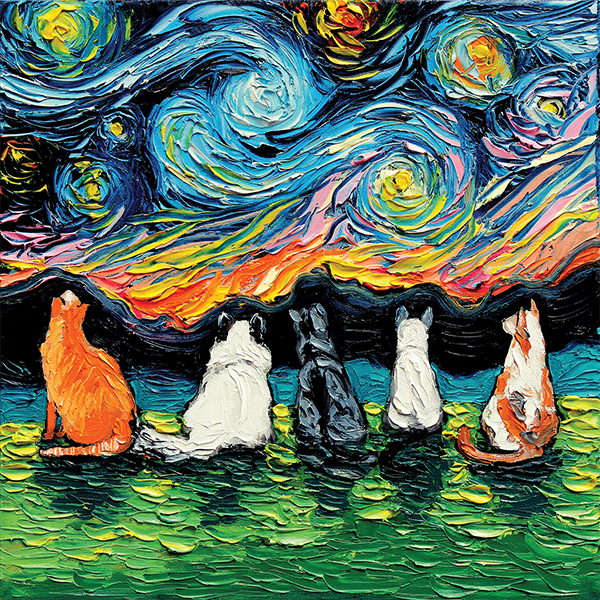 Starry Cats Canvas Print. Lumagallerie.