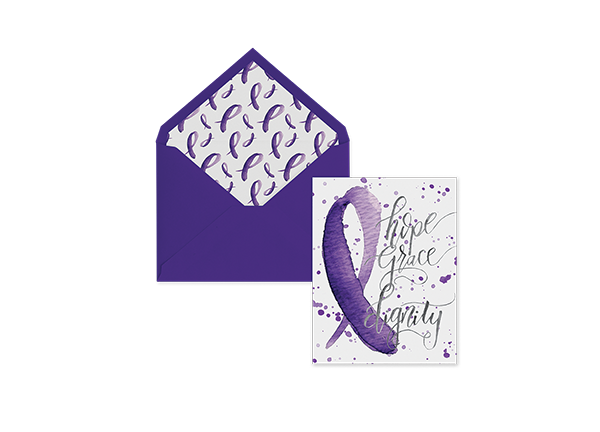 Pancreatic Cancer Awareness, Purple Ribbon Stationery Set