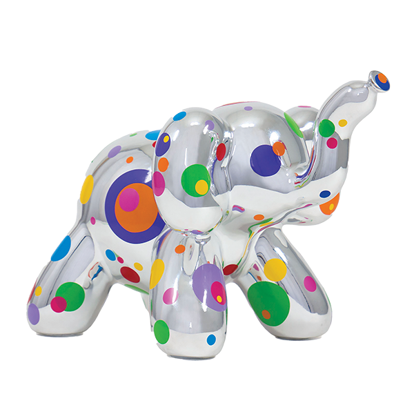 Balloon Money Bank Big Multi-colored Polka Dots Elephant 
															/ Made by Humans							
