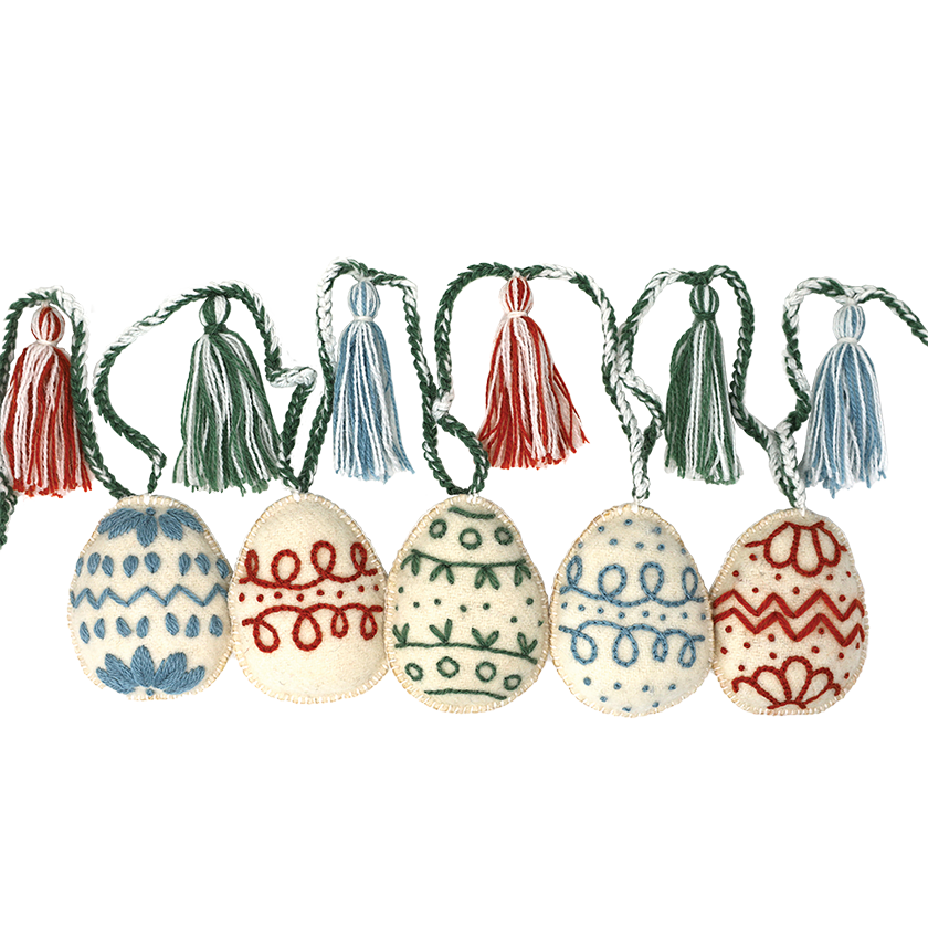 Embroidered Easter Egg Garland