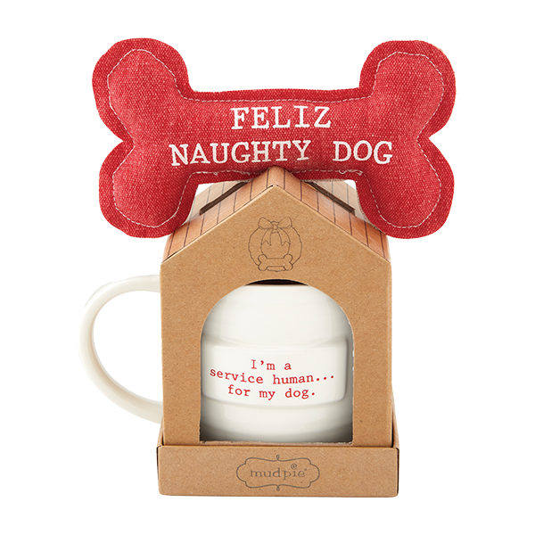 Red Christmas Dog Mug & Toy Set