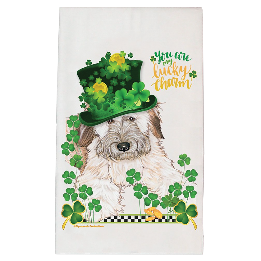 Wheaten Terrier Saint Patrick's Day Kitchen Dish Towel Pet Gift