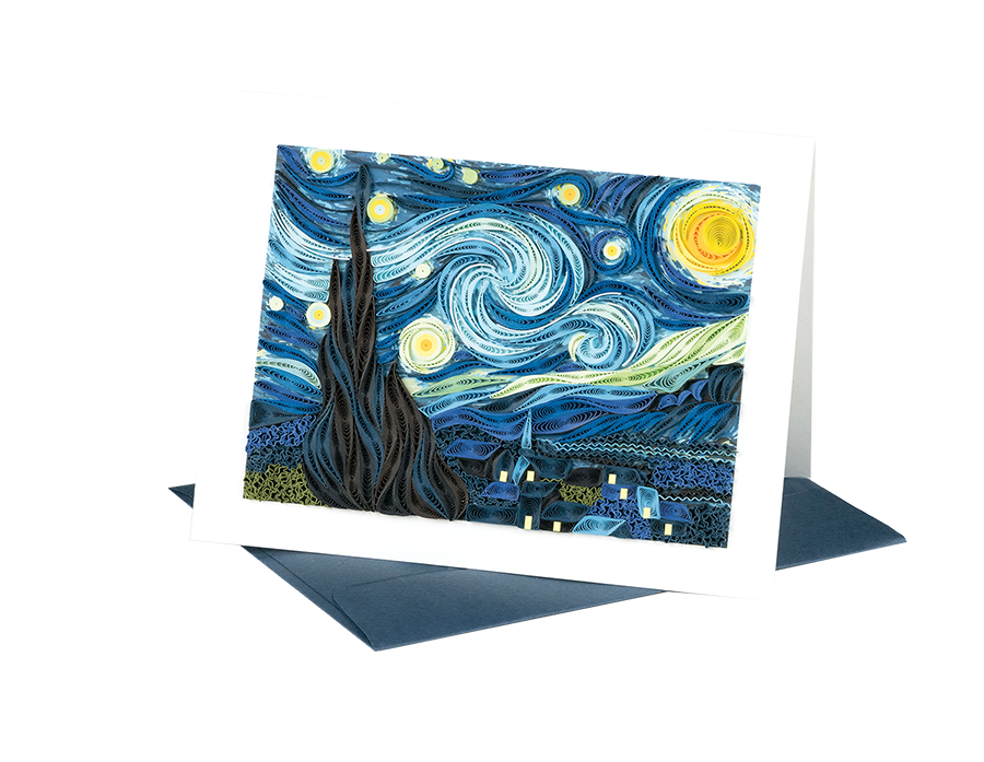 Quilled Starry Night, Van Gogh 
															/ Quilling Card							