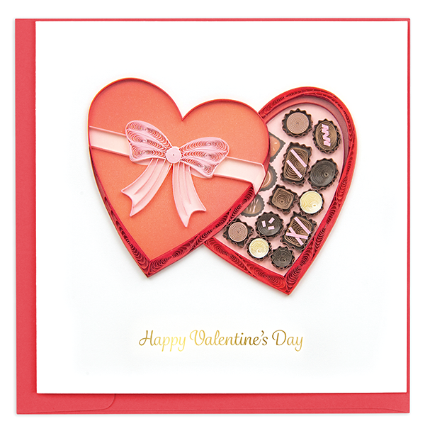 Quilled Box of Chocolates Greeting Card