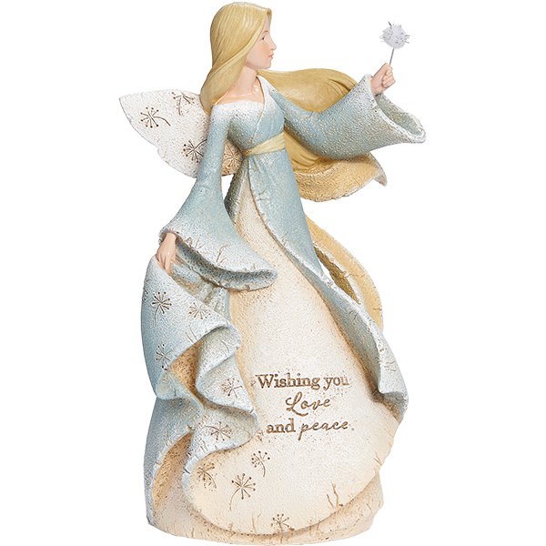 Wishing You Love and Peace Angel, Part of the Heavenly Blessings collection from Karen Hahn. Statue. Roman.