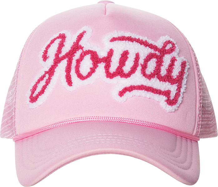 Chenille Howdy Pink Trucker Hat 
															/ Totalee Gift							
