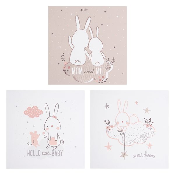 Cottontail Cloud 3 Pack Canvas Wall Art by Sammy & Lou